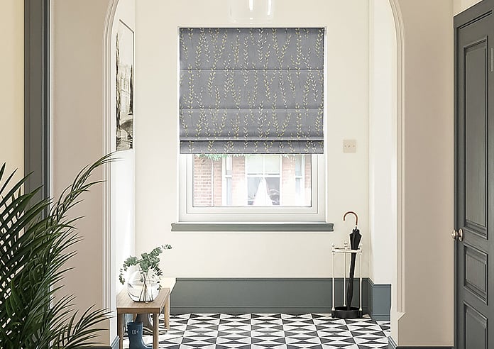 Willow Field, Stone Grey - Motorised Roman Blind - Image 3